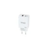 Caricatore da muro Tooq GaN USB-C/PD + USB-A/QC 45 W - Bianco