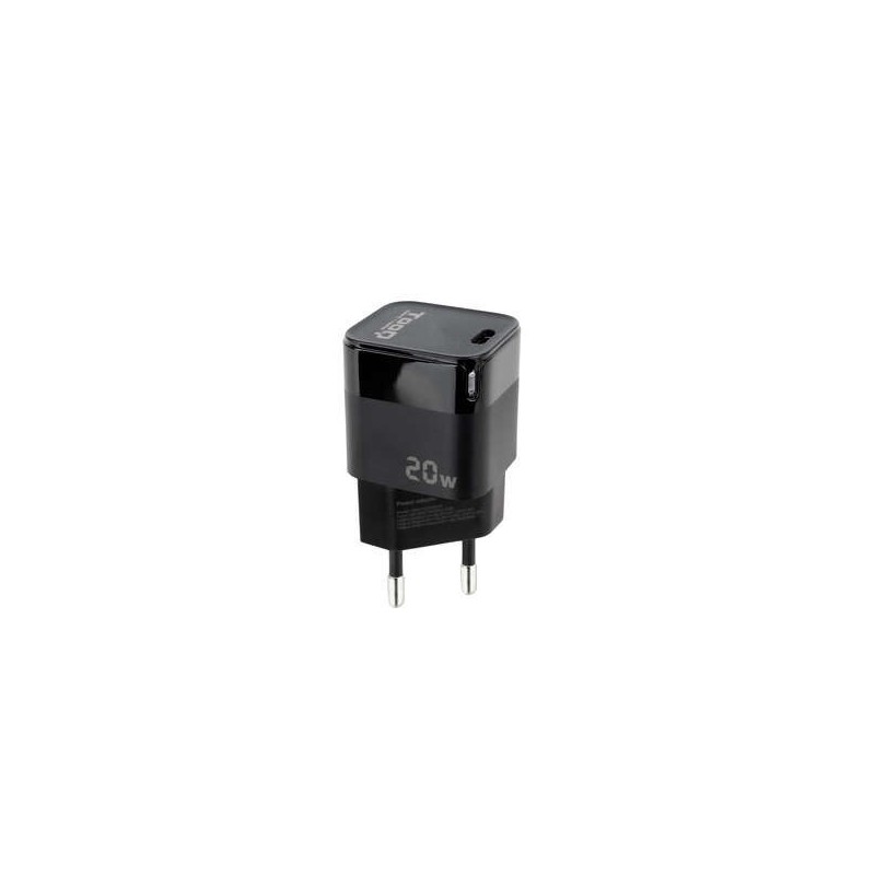 Caricatore da muro USB-C/PD Tooq da 20 W - Nero Caricatore da muro USB-C/PD Tooq da 20 W - Nero