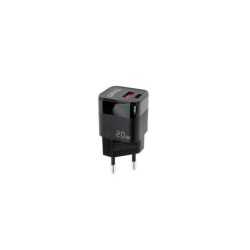 Tooq Cargador de Pared USB-C/PD + USB-A/QC 20W - Color Negro