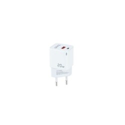 Tooq Cargador de Pared USB-C/PD + USB-A/QC 20W - Color Blanco