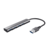 Hub USB Trust Halyx in Alluminio - 4 Porte USB-A - Velocità 5 Gbps - Compatto e Resistente - Connessione Facile