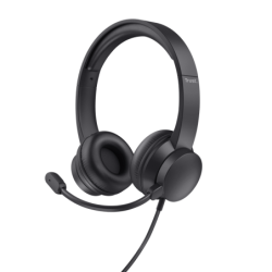 Cuffie Trust Ayda per PC - Archetto regolabile - Controllo volume e microfono pieghevole - Connessione USB - Suono stereo