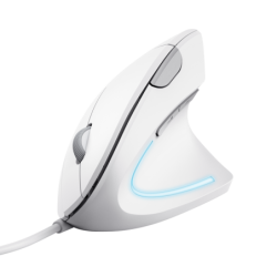 Mouse ergonomico Trust Verto - 1600 dpi - 6 pulsanti - Bianco