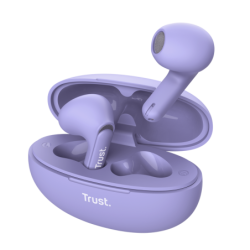 Trust Auriculares Inalambricos Yavi - Inalambricos, Bluetooth - ENC - Color Morado
