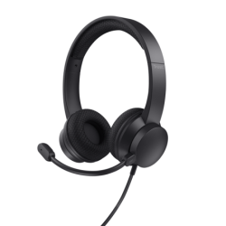 Cuffie USB sovraurali Trust con microfono - Cancellazione del rumore - Archetto regolabile - Connessione USB e USB-C