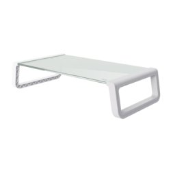 Supporto per monitor Trust in vetro temperato: ergonomico e organizer: solleva il tuo laptop o monitor per avere più spazio