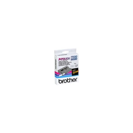 Nastro per etichette laminato originale Brother TX611 - Testo nero su sfondo giallo - Larghezza 6 mm x 15 metri