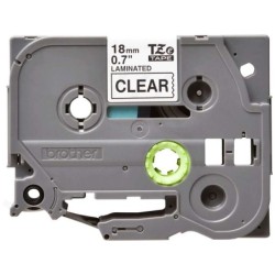 Nastro per etichette laminato originale Brother TZe141 - Testo nero su sfondo trasparente - Larghezza 18 mm x 8 metri