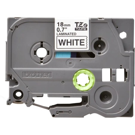Nastro per etichette laminato originale Brother TZe241 - Testo nero su sfondo bianco - Larghezza 18 mm x 8 metri