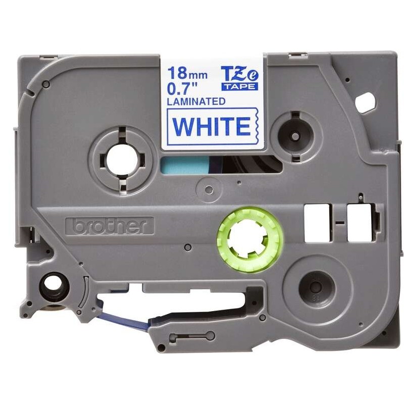 Nastro per etichette laminato originale Brother TZe243 - Testo blu su sfondo bianco - Larghezza 18 mm x 8 metri Nastro per etichette laminato originale Brother TZe243 - Testo blu su sfondo bianco - Larghezza 18 mm x 8 metri