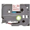 Nastro per etichette laminato originale Brother TZe252 - Testo rosso su sfondo bianco - Larghezza 24 mm x 8 metri