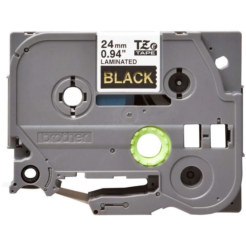 Nastro per etichette laminato originale Brother TZe354 - Testo dorato su sfondo nero - Larghezza 24 mm x 8 metri Nastro per etichette laminato originale Brother TZe354 - Testo dorato su sfondo nero - Larghezza 24 mm x 8 metri