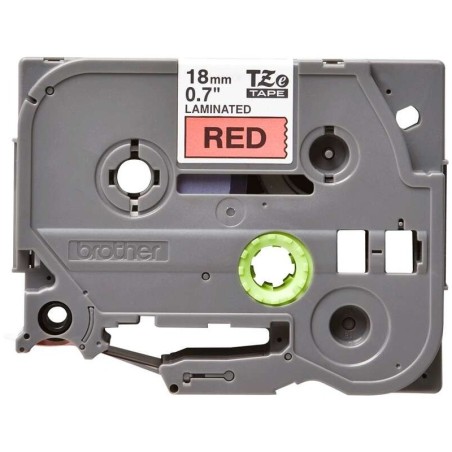 Nastro per etichette laminato originale Brother TZe441 - Testo nero su sfondo rosso - Larghezza 18 mm x 8 metri