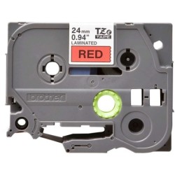 Nastro per etichette laminato originale Brother TZe451 - Testo nero su sfondo rosso - Larghezza 24 mm x 8 metri