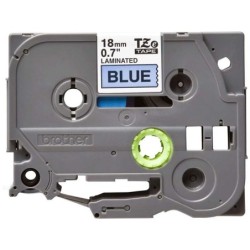 Nastro per etichette laminato originale Brother TZe541 - Testo nero su sfondo blu - Larghezza 18 mm x 8 metri