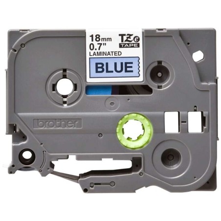 Nastro per etichette laminato originale Brother TZe541 - Testo nero su sfondo blu - Larghezza 18 mm x 8 metri