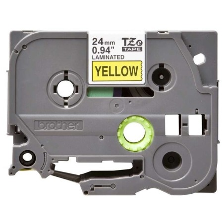 Nastro per etichette laminato originale Brother TZe651 - Testo nero su sfondo giallo - Larghezza 24 mm x 8 metri