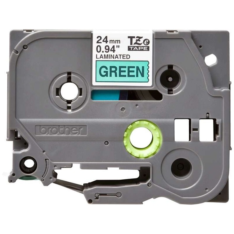 Nastro per etichette laminato originale Brother TZe751 - Testo nero su sfondo verde - Larghezza 24 mm x 8 metri Nastro per etichette laminato originale Brother TZe751 - Testo nero su sfondo verde - Larghezza 24 mm x 8 metri