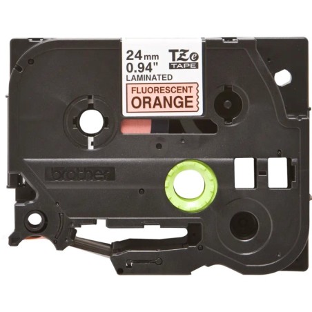 Nastro per etichette laminato fluorescente originale Brother TZeB51 - Testo nero su sfondo bianco - Larghezza 24 mm x 5 metri