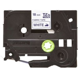 Nastro per etichette tessili originali Brother TZeFA4 - Testo blu su sfondo bianco - Larghezza 18 mm x 3 metri