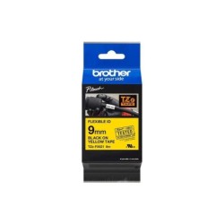 Brother TZeFX621 Cinta Laminada Flexible Original de Etiquetas - Texto negro sobre fondo amarillo - Ancho 9mm x 8 metros