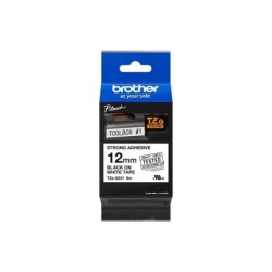 Brother TZeS231 Cinta Laminada Super Adhesiva Original de Etiquetas - Texto negro sobre fondo blanco - Ancho 12mm x 8 metros