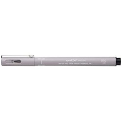 Uni-ball Rotulador Calibrado Uni Pin - Punta Brush Poliacetal  - Tinta Resistente al Agua y a la Luz - Color Gris Claro