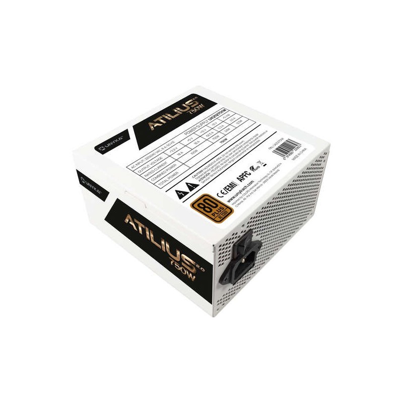 Unykach Atilius 2.0 White 750W 80 Plus Bronze Fuente de Alimentacion 750W ATX 2.3 - APFC - Ventilador 120mm Unykach Atilius 2.0 White 750W 80 Plus Bronze Fuente de Alimentacion 750W ATX 2.3 - APFC - Ventilador 120mm