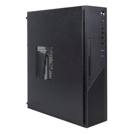 Unykach UK3002 Caja Slim MicroATX, ITX - Tamaño Disco Soportado 2.5" - USB-A 2.0/3.2, USB-C 3.2 y Audio - Color Negro