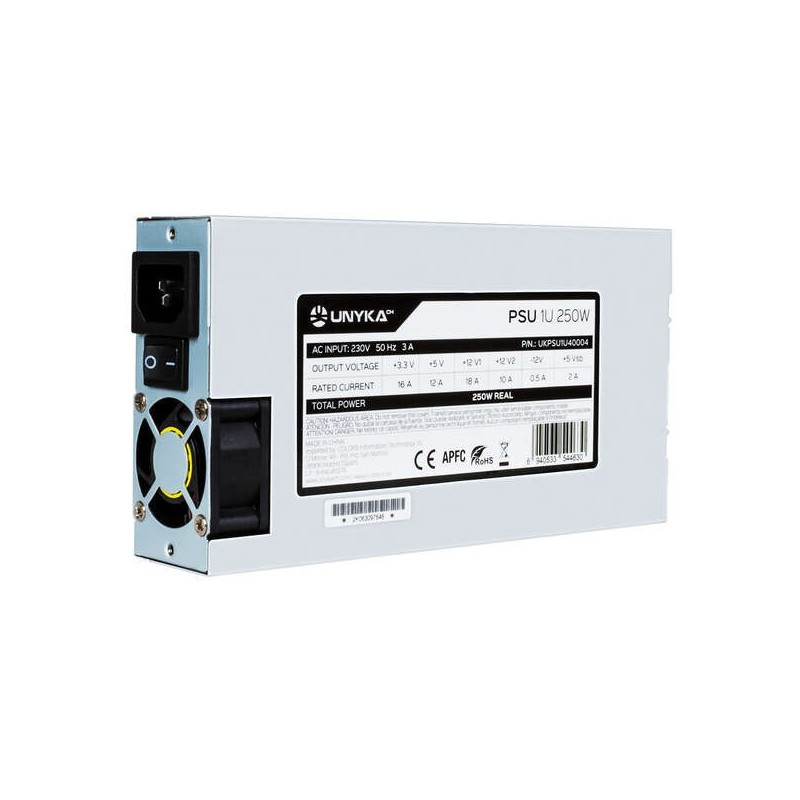 Alimentatore standard Unykach Flex 1U Standard Flex 1U da 250 W - APFC - Ventola da 40 mm Alimentatore standard Unykach Flex 1U Standard Flex 1U da 250 W - APFC - Ventola da 40 mm