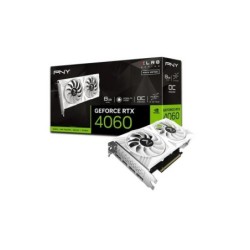 Scheda grafica PNY GeForce RTX 4060 OC XLR8 Verto Ed. Bianca 8 GB GDDR6 doppia ventola - PCIe 4.0, HDMI, DisplayPort