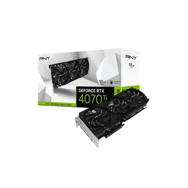PNY GeForce RTX 4070 Ti Verto LED Tarjeta Grafica 12GB GDDR6X NVIDIA - Iluminacion LED - PCIe 4.0, HDMI, DisplayPort PNY GeForce RTX 4070 Ti Verto LED Tarjeta Grafica 12GB GDDR6X NVIDIA - Iluminacion LED - PCIe 4.0, HDMI, DisplayPort