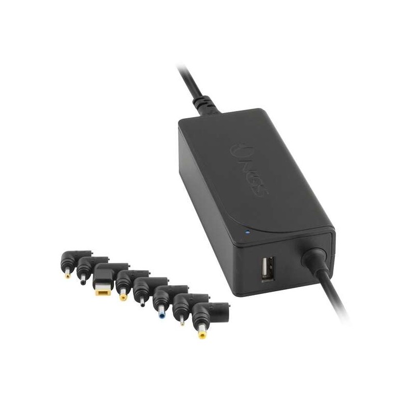 Caricatore automatico universale per laptop NGS 45 W - 8 adattatori - 1x USB - Indicatori LED Caricatore automatico universale per laptop NGS 45 W - 8 adattatori - 1x USB - Indicatori LED