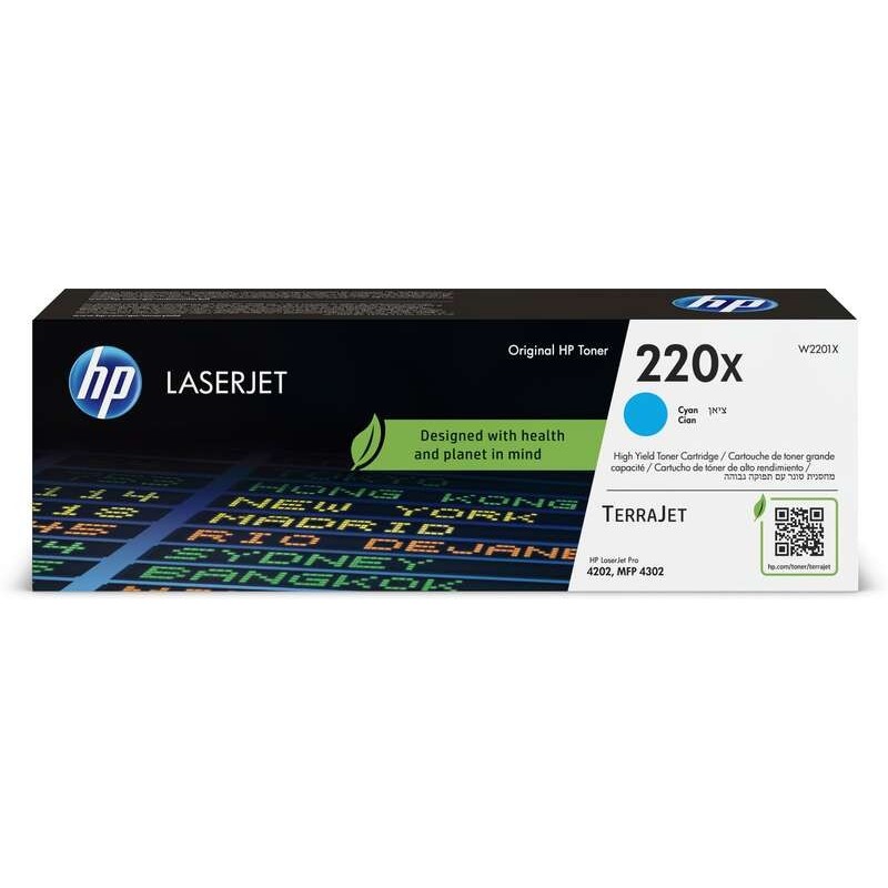 Cartuccia toner originale ciano HP W2201X - 220X Cartuccia toner originale ciano HP W2201X - 220X