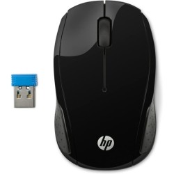 Mouse wireless HP 200 1000 dpi - 3 pulsanti - Uso ambidestro - Colore nero