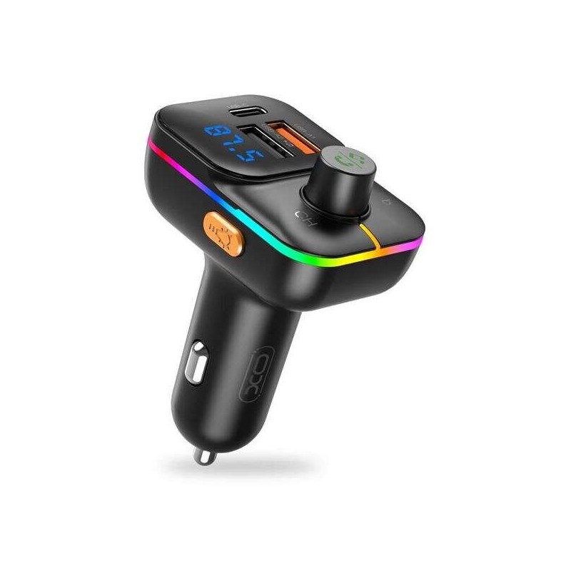 XO Transmisor Bluetooth 5.0 FM - 2x USB- A, 1x USB-C 25W PD - Pantalla Led - Funcion Manos Libres XO Transmisor Bluetooth 5.0 FM - 2x USB- A, 1x USB-C 25W PD - Pantalla Led - Funcion Manos Libres