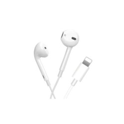 XO EP13 Auriculares con Microfono Lightning - Fuertes Graves - Boton de Control - Cable 1.2m - Color Blanco