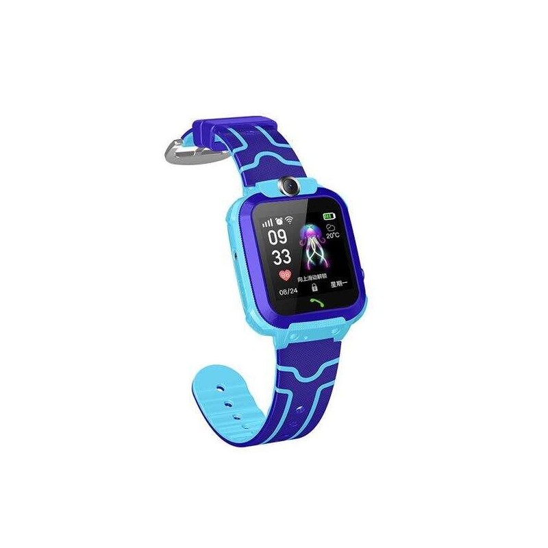 XO Smartwatch para Niños - Pantalla 1.44" - Camara Frontal - Correa de Silicona - Carga Magnetica - Color Azul/Lila