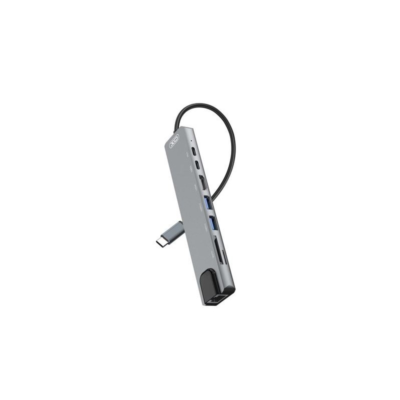 XO Hub USB-C 3.0 con 2x USB-A 3.0, 1x HDMI y 2x USB-C, 1x RJ-45, 1x Lector MicroSD y 1x Lector SD XO Hub USB-C 3.0 con 2x USB-A 3.0, 1x HDMI y 2x USB-C, 1x RJ-45, 1x Lector MicroSD y 1x Lector SD