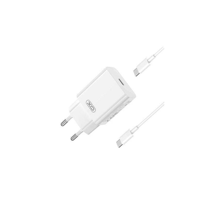 Caricabatterie a ricarica rapida XO 20W - Porta di tipo C - Carica + 50% in 30 minuti - Protezione da sovratensione - Colore bia Caricabatterie a ricarica rapida XO 20W - Porta di tipo C - Carica + 50% in 30 minuti - Protezione da sovratensione - Colore bia
