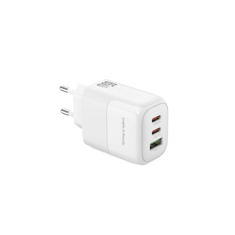 XO Cargador 2x Tipo C + USB 65W Carga Rapida XOl139 XO Cargador 2x Tipo C + USB 65W Carga Rapida XOl139
