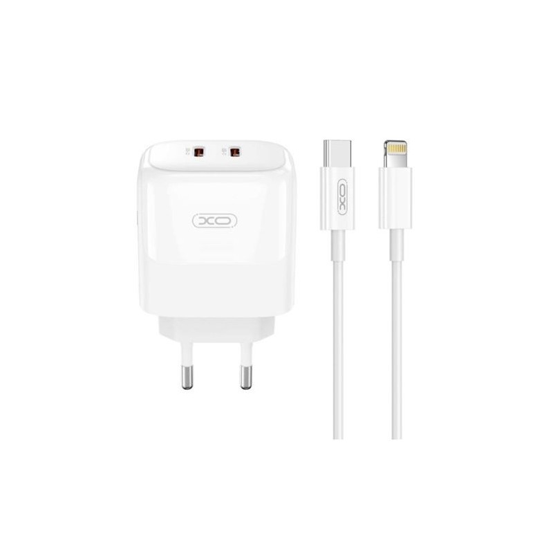 Caricabatterie XO 2xtipo C 35W ricarica rapida XOl140 + cavo di illuminazione Caricabatterie XO 2xtipo C 35W ricarica rapida XOl140 + cavo di illuminazione