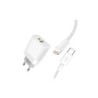 XO L64 Pack Cargador de Corriente 1x USB-A, 1x USB-C 18W Carga Rapida 3.0 + Cable USB-C a Lightning 1m