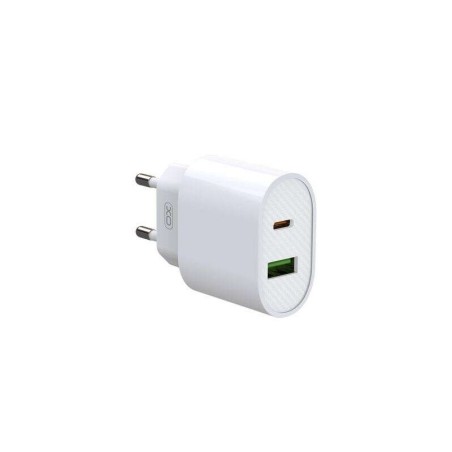 Caricabatterie XO L81A Type C e USB QC 3.0 da 20 W - Ricarica rapida - Uscita con protezione intelligente - Colore bianco
