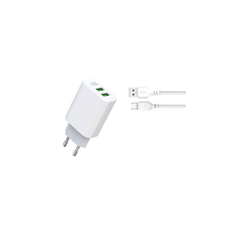 Caricabatteria XO Pack L85C 2.4A + cavo micro USB - bianco Caricabatteria XO Pack L85C 2.4A + cavo micro USB - bianco