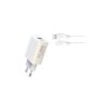 Caricabatterie XO L85D da 18 W + cavo Lightning - Ricarica rapida - Protezione da sovratensione - Colore bianco