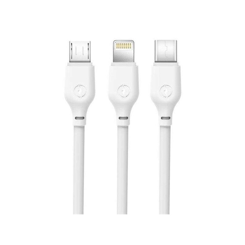 Cavo di ricarica rapida XO 3 in 1 - Micro, Tipo C e Lightning a USB - 1 m - Bianco Cavo di ricarica rapida XO 3 in 1 - Micro, Tipo C e Lightning a USB - 1 m - Bianco