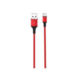 Cavo XO USB A maschio a tipo C - 2,4 A - Ricarica + Trasmissione dati ad alta velocità - 1 m - Colore rosso