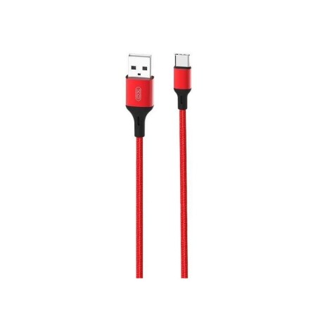 Cavo XO USB A maschio a tipo C - 2,4 A - Ricarica + Trasmissione dati ad alta velocità - 1 m - Colore rosso