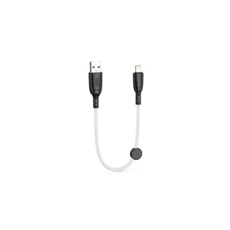 XO Cable NB247 Carga Rapida USB - Lightning - 6A - 25cm con Clip - Color Blanco